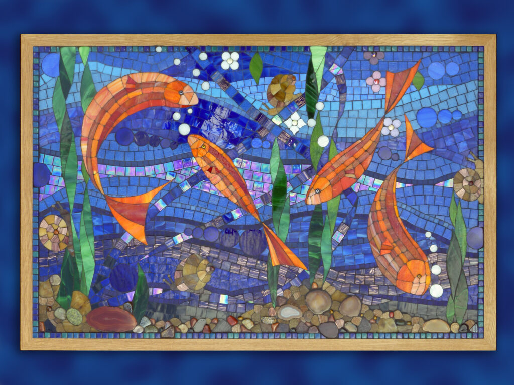 Mosaic triptych for Day Centre for Scarborough Hospital  Held in private collection